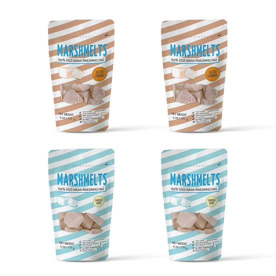 Salted Caramel & Vanilla Mist |  175 grams x 4 Packs | Veg Marshmallow | Marshmelts