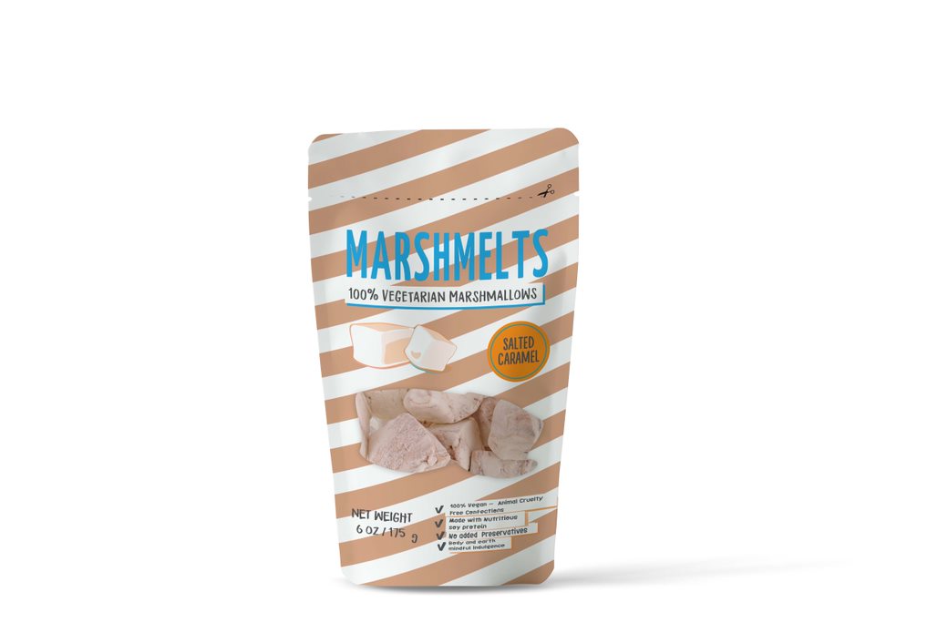 Assorted Fruit & Salted Caramel |  175 grams x 4 Packs | Veg Marshmallow | Marshmelts