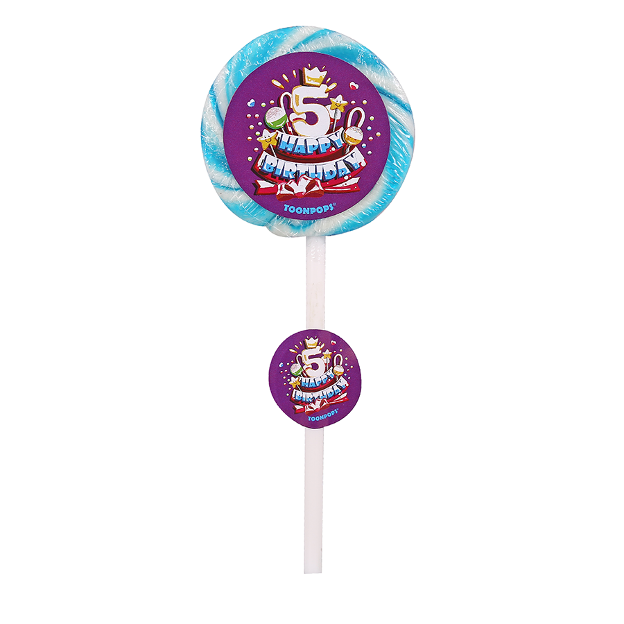 5th Birthday Pack | Cartoon Lollipops | Pack  of 60 | Toonpops