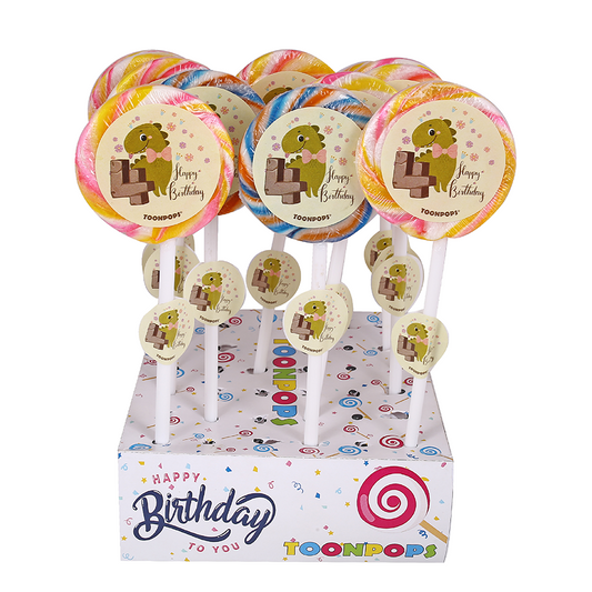 4th Birthday Pack | Cartoon Lollipops | Pack  of 60 | Toonpops