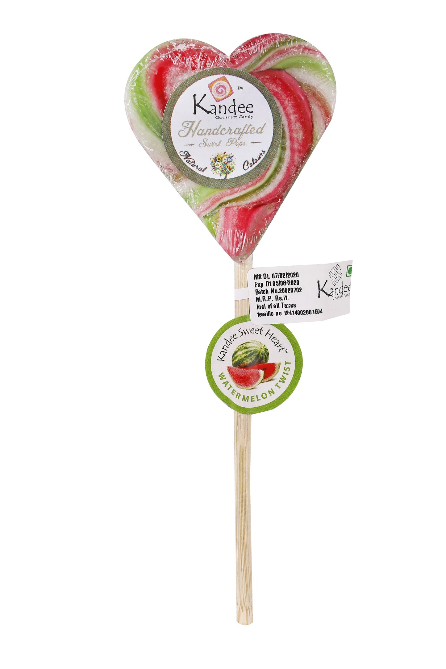 Kandee Sweet Heart - Watermelon - Pack of 6 Pops