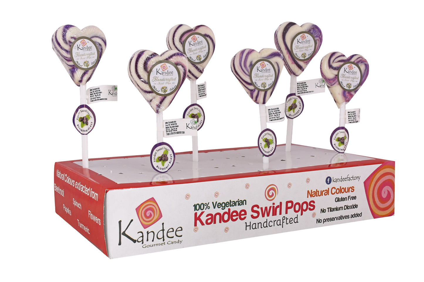 Kandee Sweet Heart - Blueberry Blast - Pack of 6 Pops