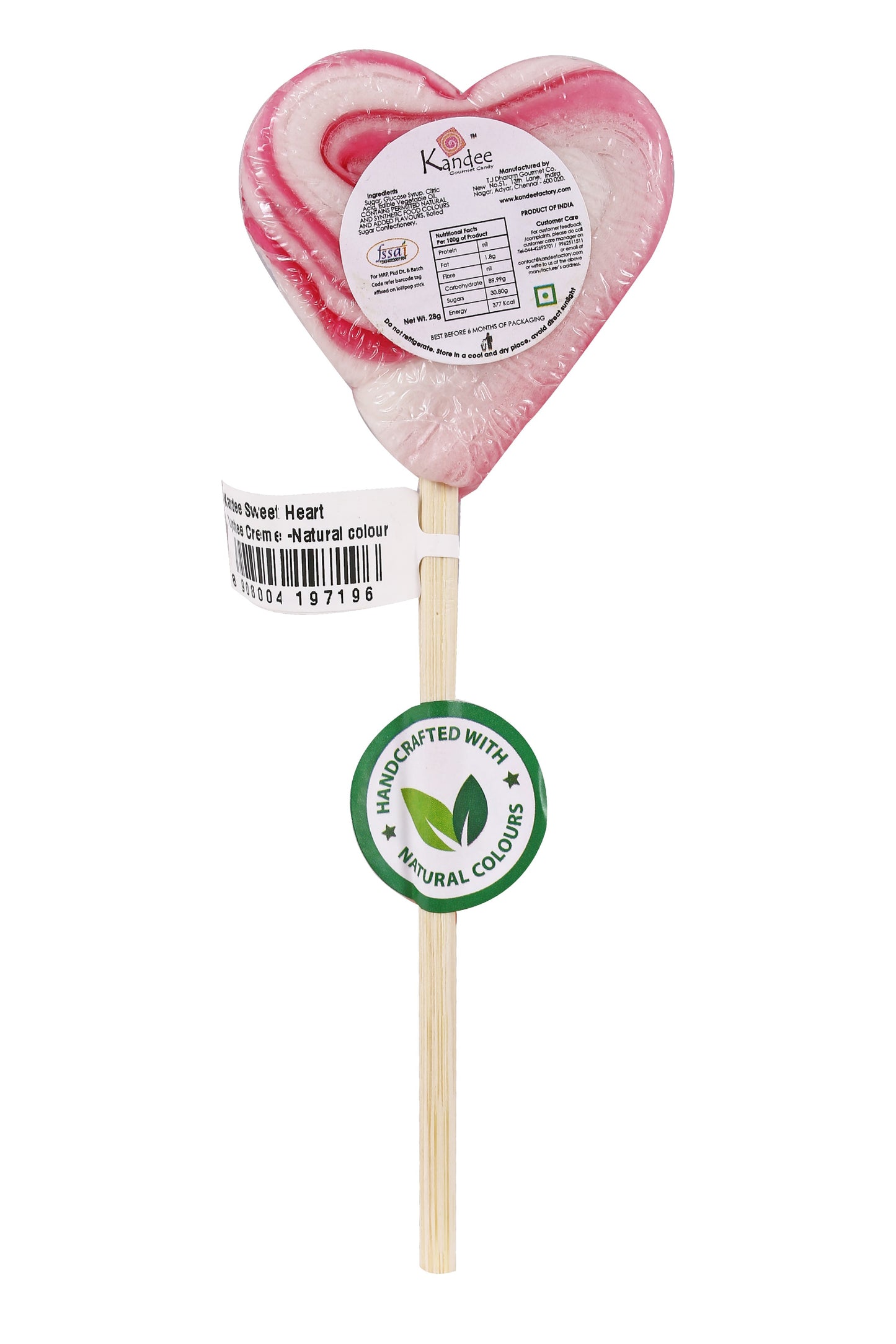 Kandee Sweet Heart - Litchi - Pack of 6 Pops