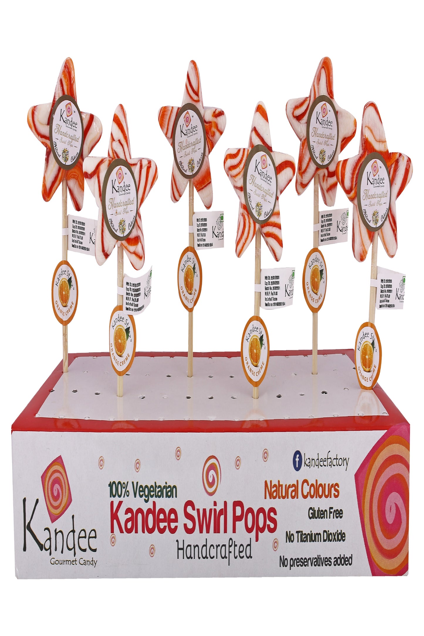 Kandee Starz - Orange Crème - Pack of 6 Pops