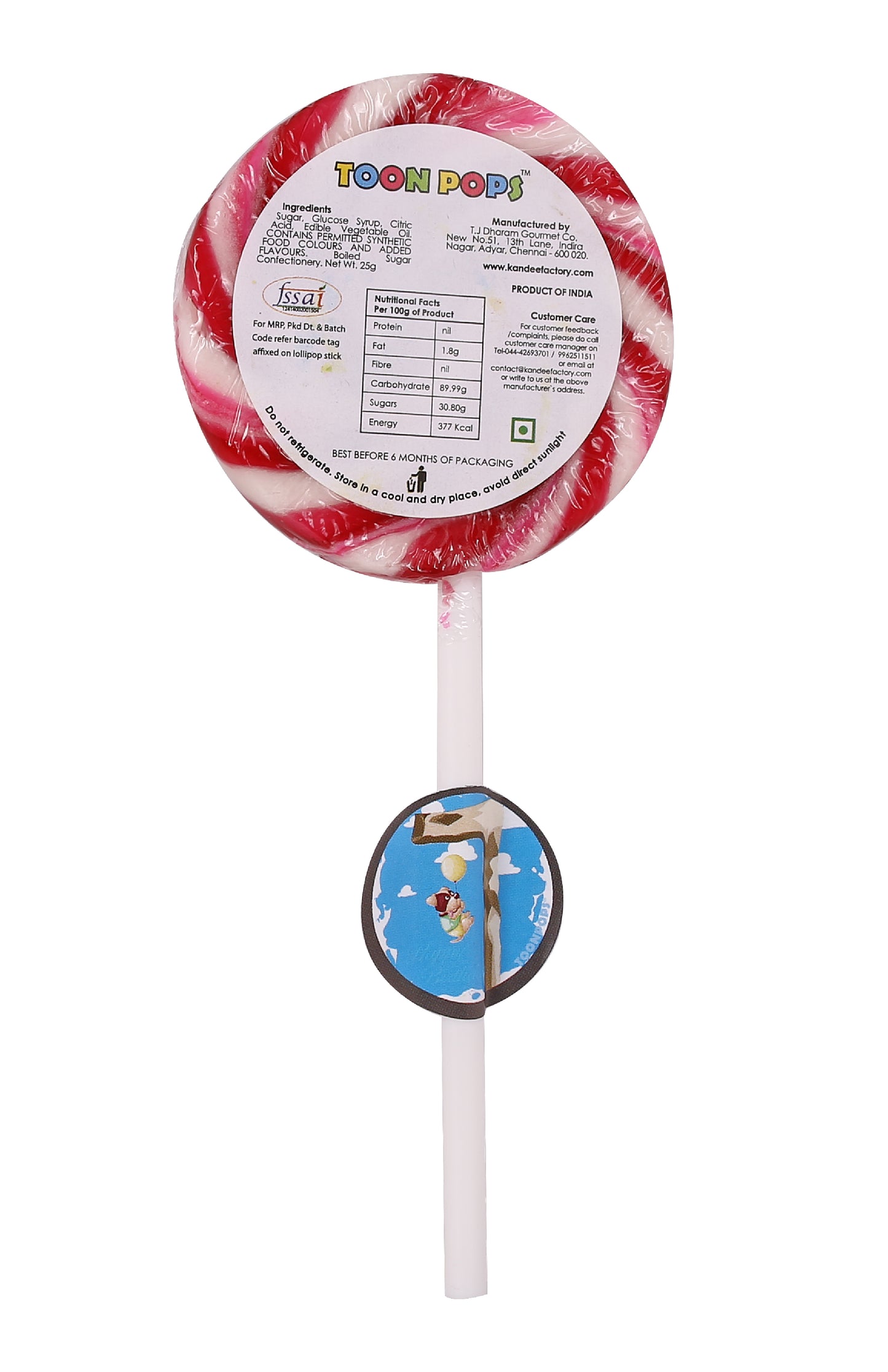 7th Birthday Pack | Cartoon Lollipops | Pack of 60 | Toonpops