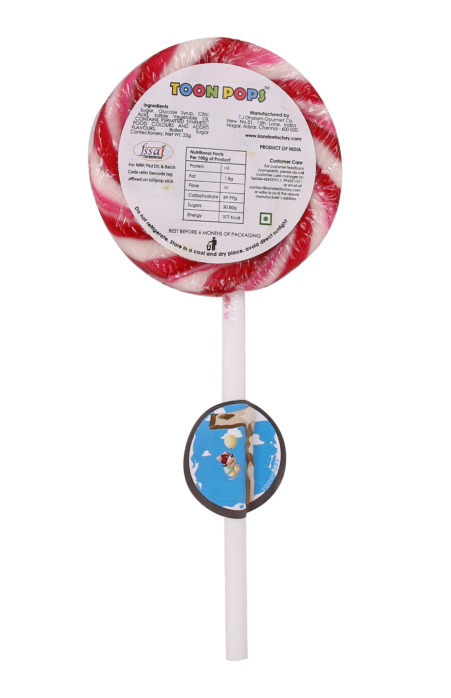 7th Birthday Pack | Cartoon Lollipops | Pack  of 60 | Toonpops