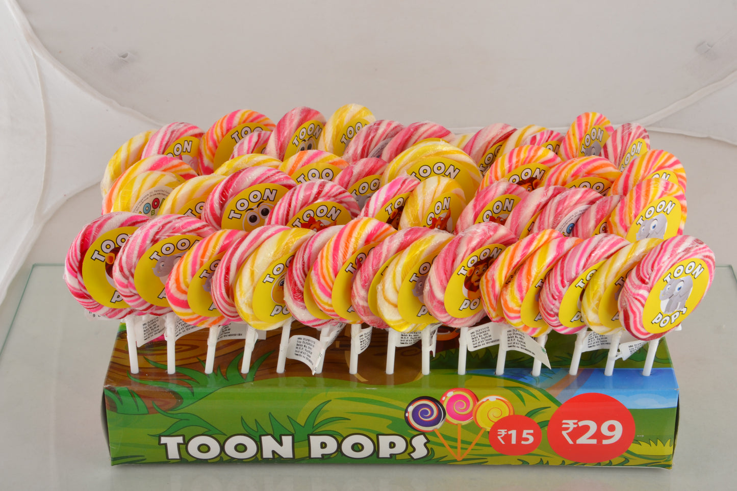 Assorted Fruit | Cartoon Lollipops | Pack  of 60 | Toonpops