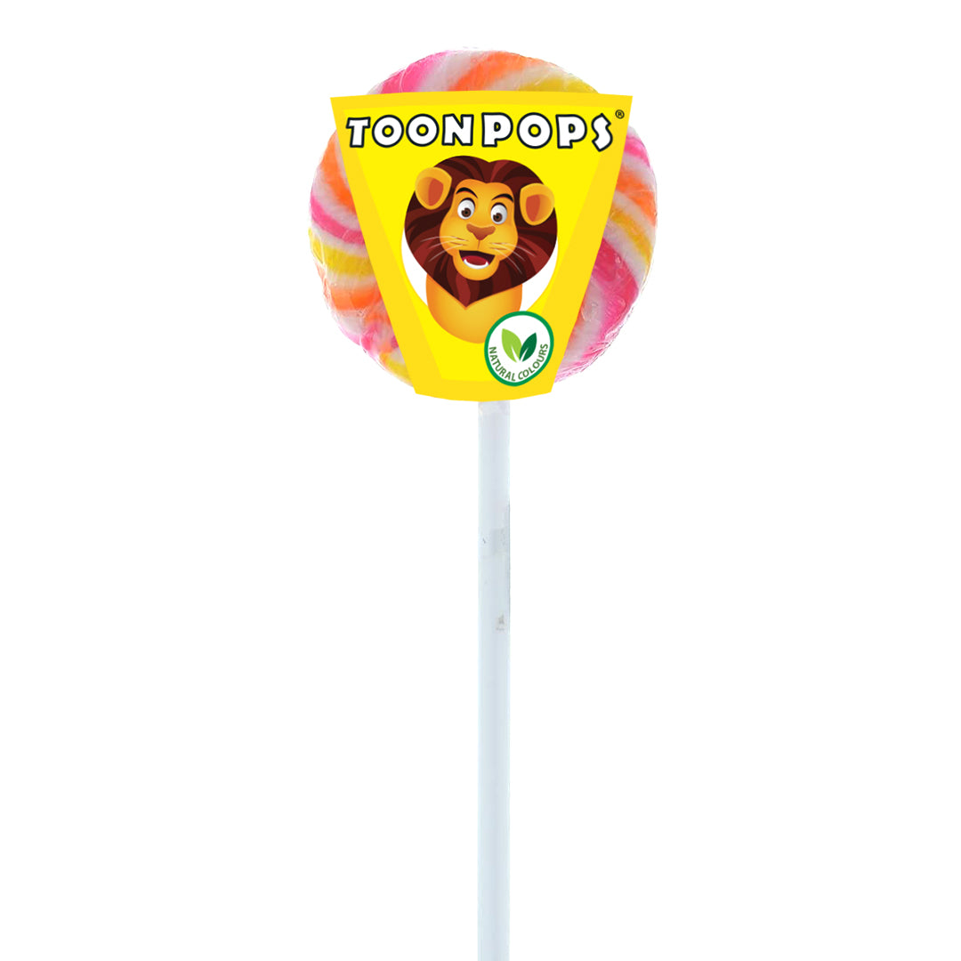 Assorted Fruit | Cartoon Lollipops | Pack  of 12 | Toonpops