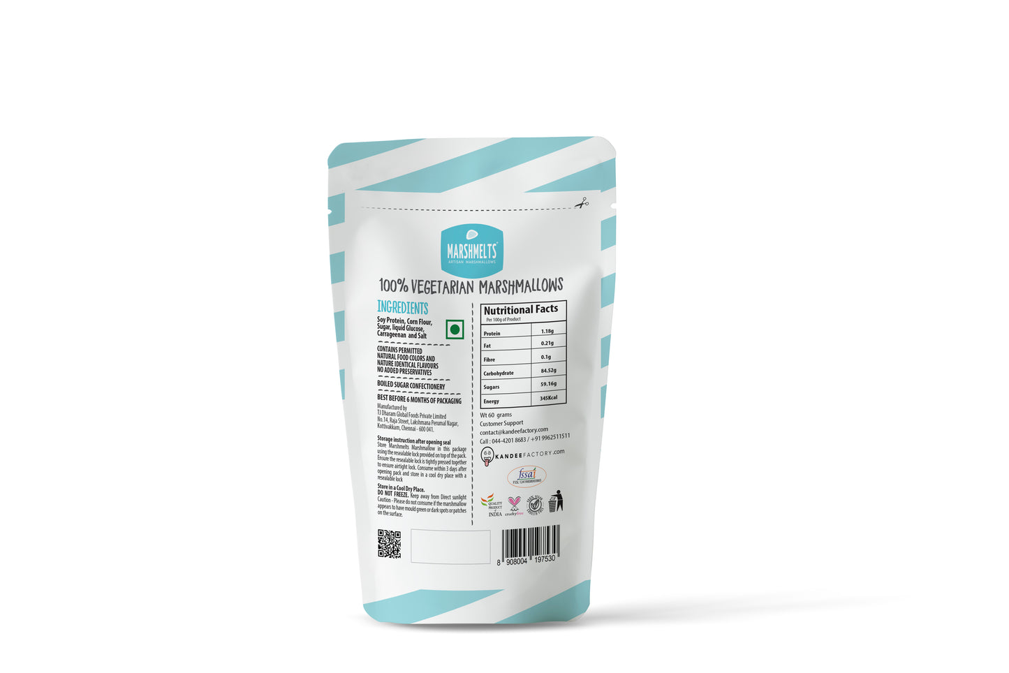 Salted Caramel & Vanilla Mist | 60 grams x 6 Packs | Veg Marshmallow | Marshmelts