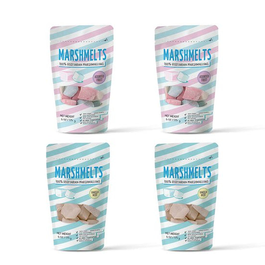 Vanilla Mist & Assorted Fruit |  175 grams x 4 Packs | Veg Marshmallow | Marshmelts