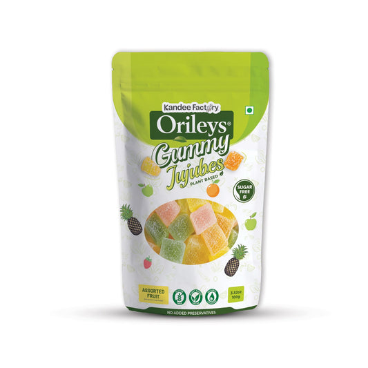 Kandee Factory Sugar Free Assorted Fruit | Gummy Candy | Vegan Jujubes | Orileys