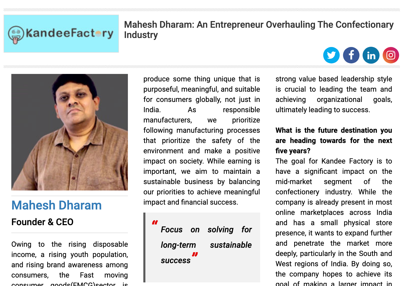 Our Story kandee factory online