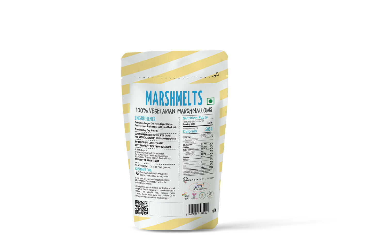 Cheese Pineapple & Vanilla Mist | 60 grams x 6 Packs | Veg Marshmallow | Marshmelts