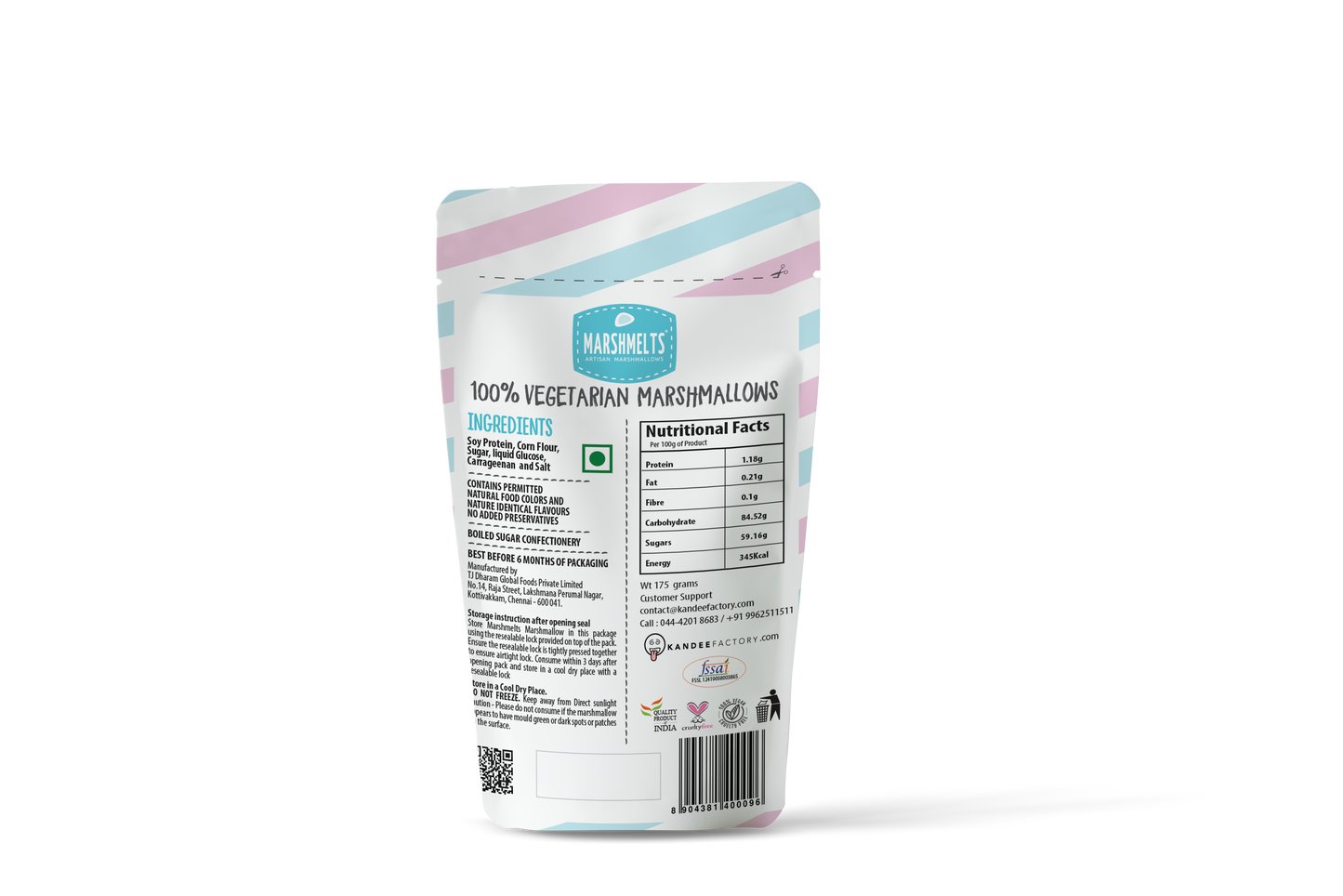 VEG MINI MARSHMALLOWS ASSORTED FRUIT-175g