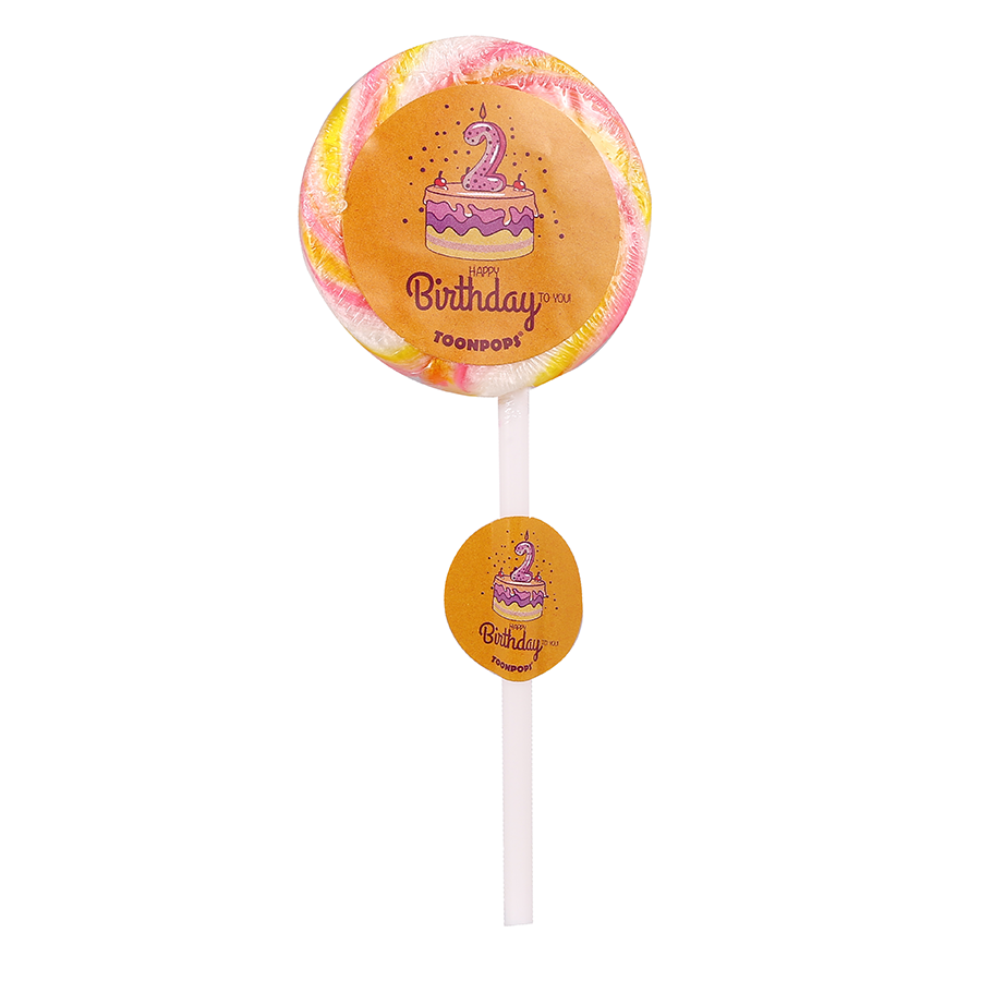 2nd Birthday Pack | Cartoon Lollipops | Pack  of 60 | Toonpops