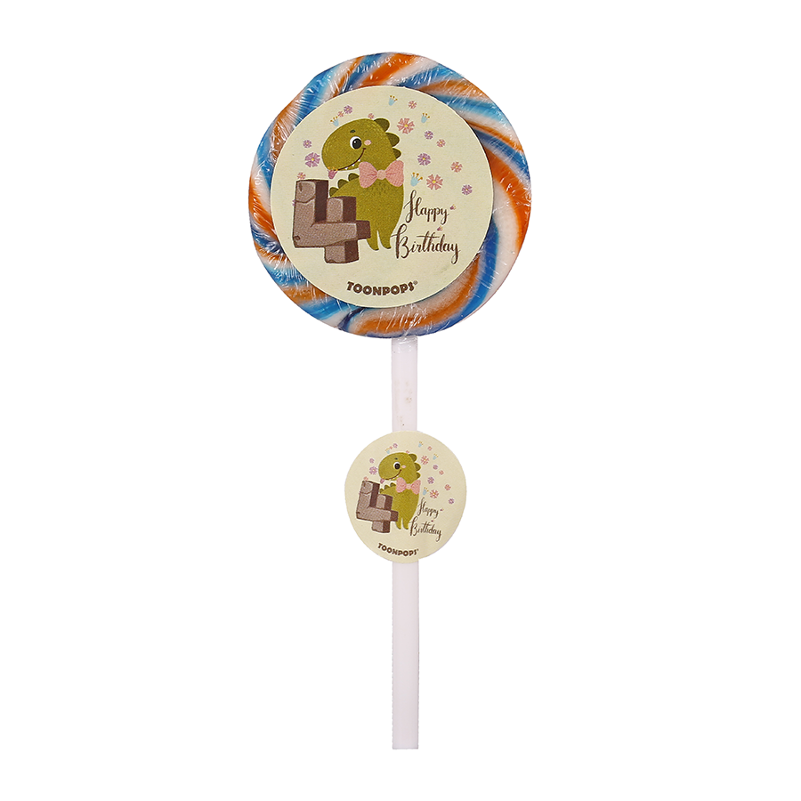 4th Birthday Pack | Cartoon Lollipops | Pack  of 60 | Toonpops