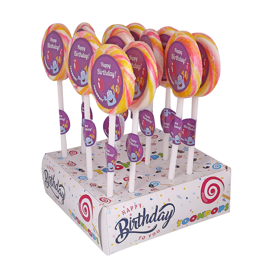 Happy Birthday Pack | Cartoon Lollipops | Pack  of 60 | Toonpops