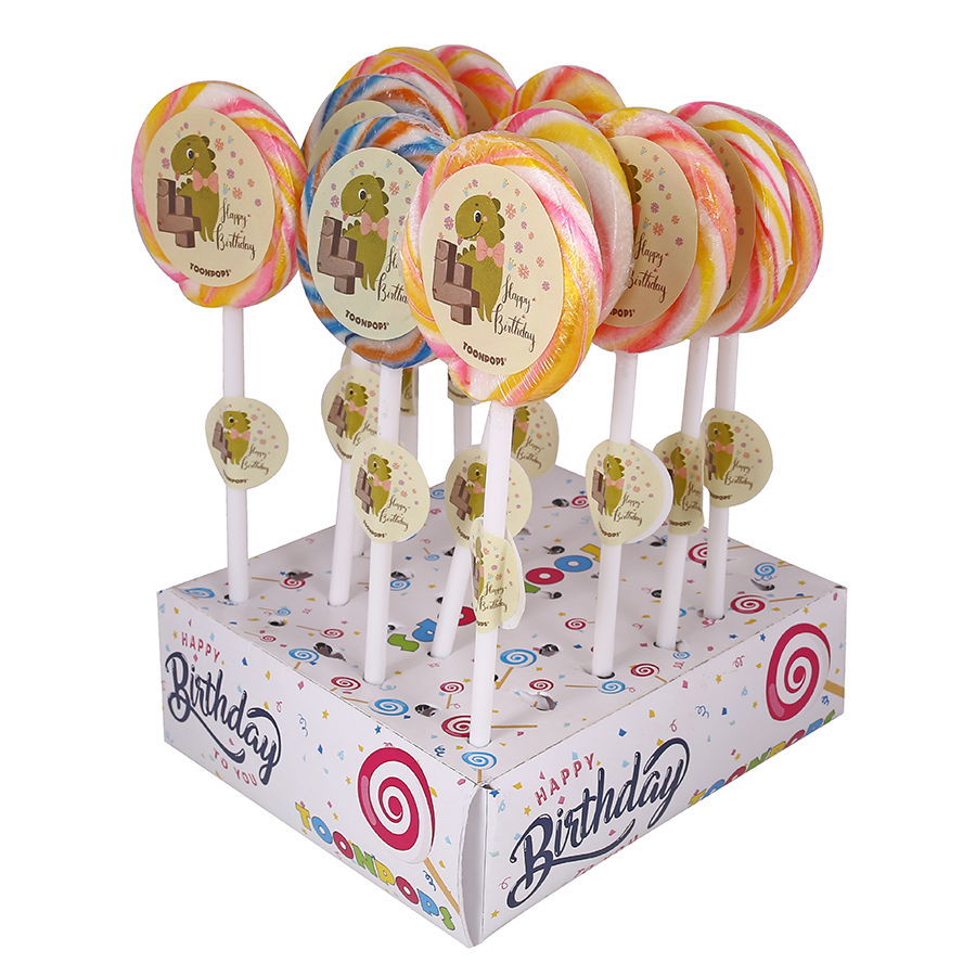 4th Birthday Pack | Cartoon Lollipops | Pack  of 60 | Toonpops