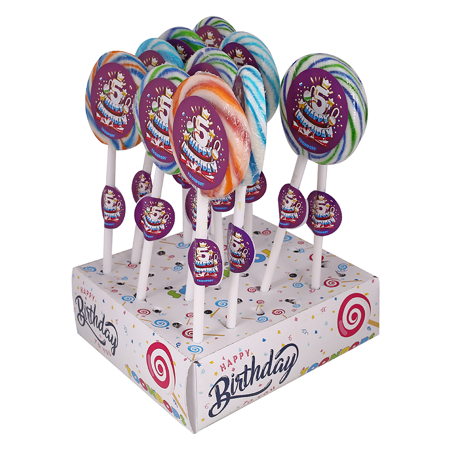 5th Birthday Pack | Cartoon Lollipops | Pack  of 60 | Toonpops