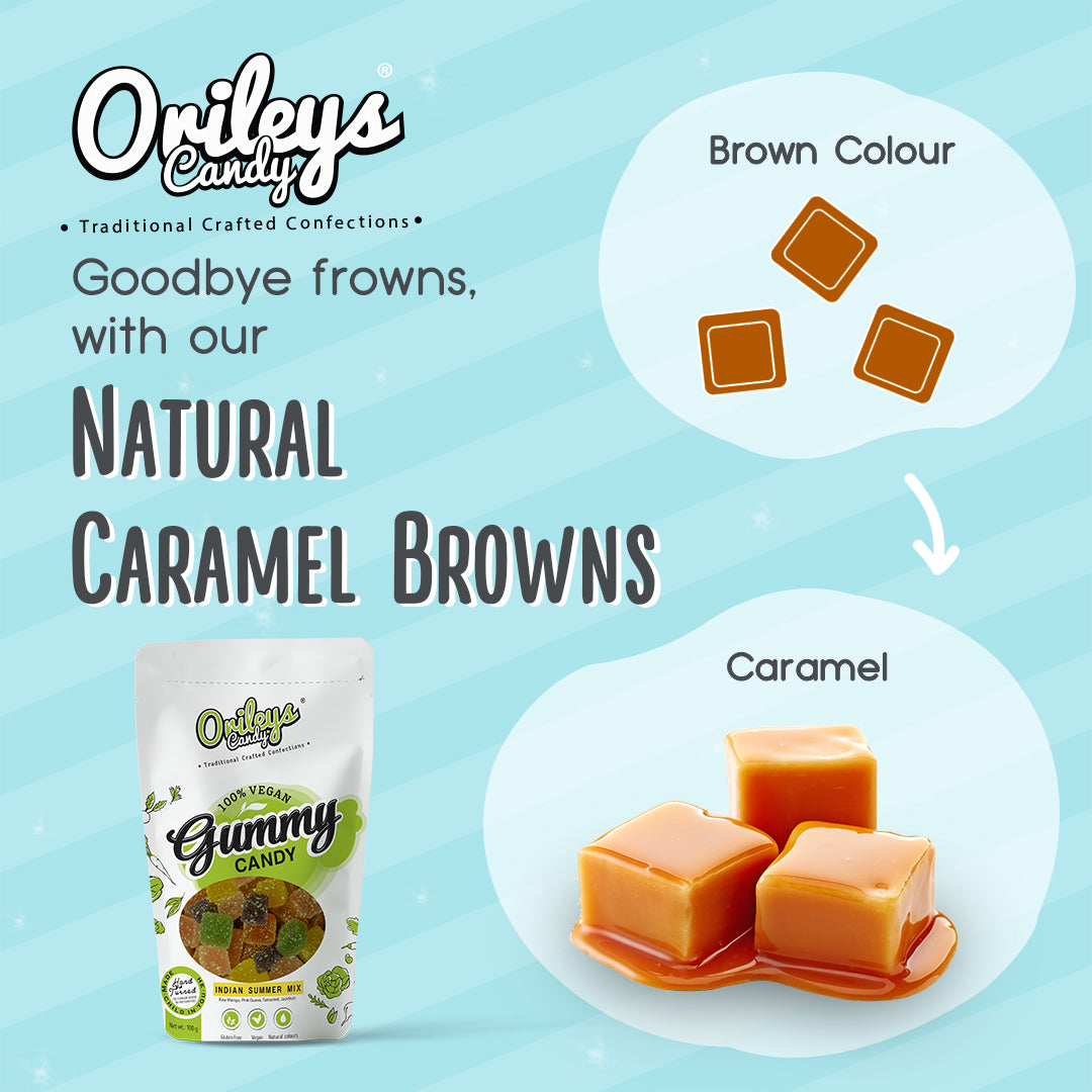 Orileys Vegan Natural  Gummy Candy - Indian Summer Mix Flavour Cubes -250g