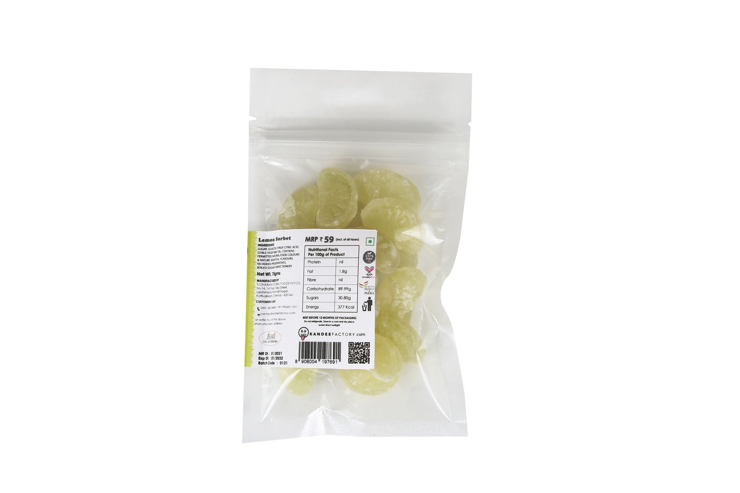 Lemon Sorbet | Pack of 6 | Hard Candy | Orileys