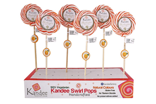 Kandee Swirl Pop - Orange Creme - 3" Round - Pack of 6 Pops