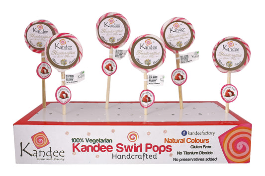 Kandee Swirl Pop - Litchi Creme - 2.25" Round - Pack of 6 Pops