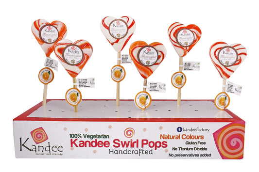 Kandee Sweet Heart - Orange Crème - Pack of 6 Pops
