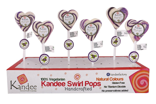 Kandee Sweet Heart - Blueberry Blast - Pack of 6 Pops