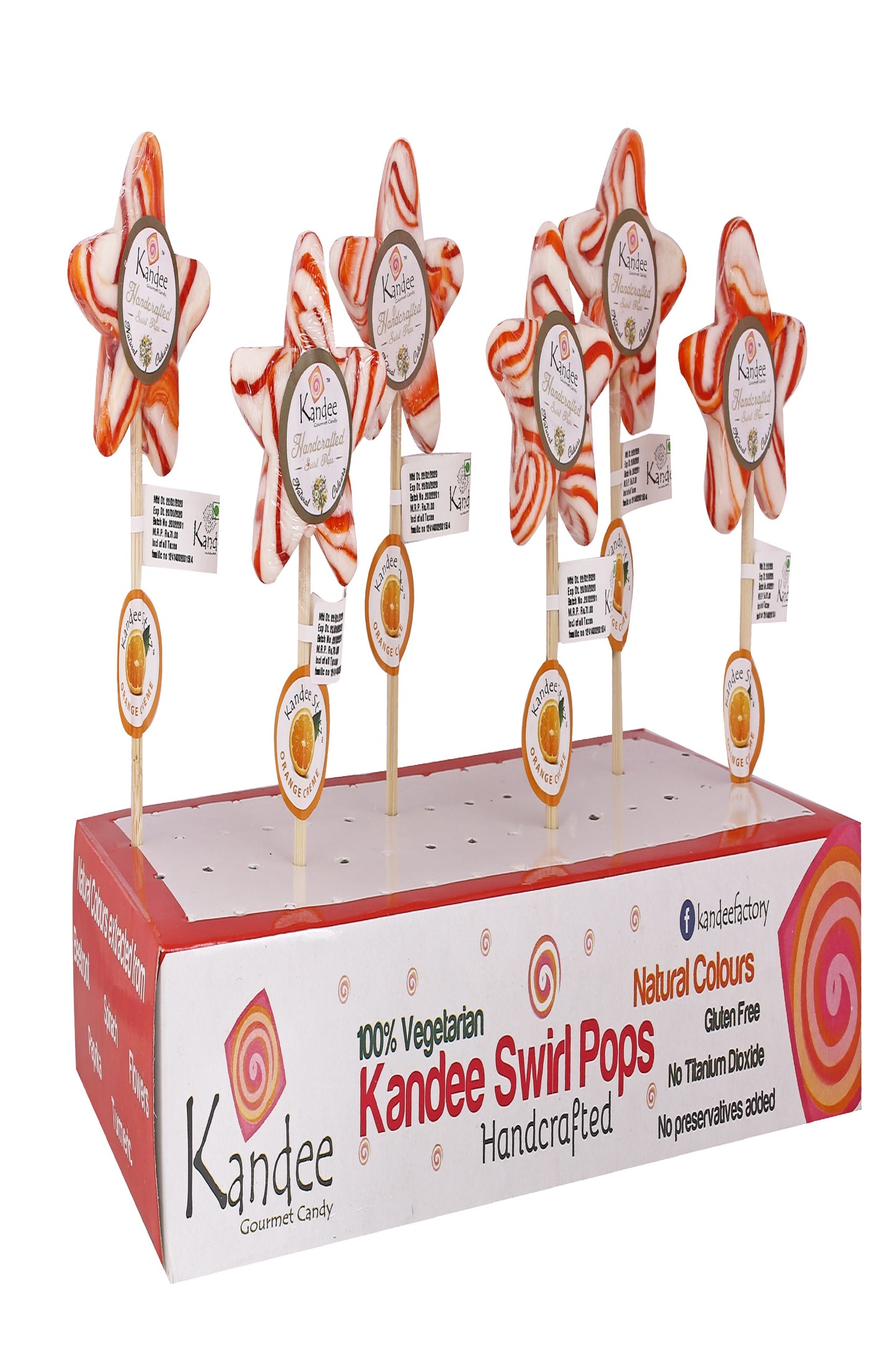 Kandee Starz - Orange Crème - Pack of 6 Pops