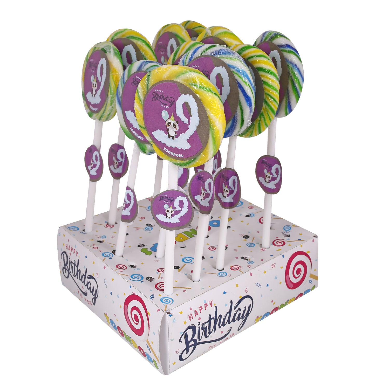 9th Birthday Pack | Cartoon Lollipops | Pack  of 60 | Toonpops