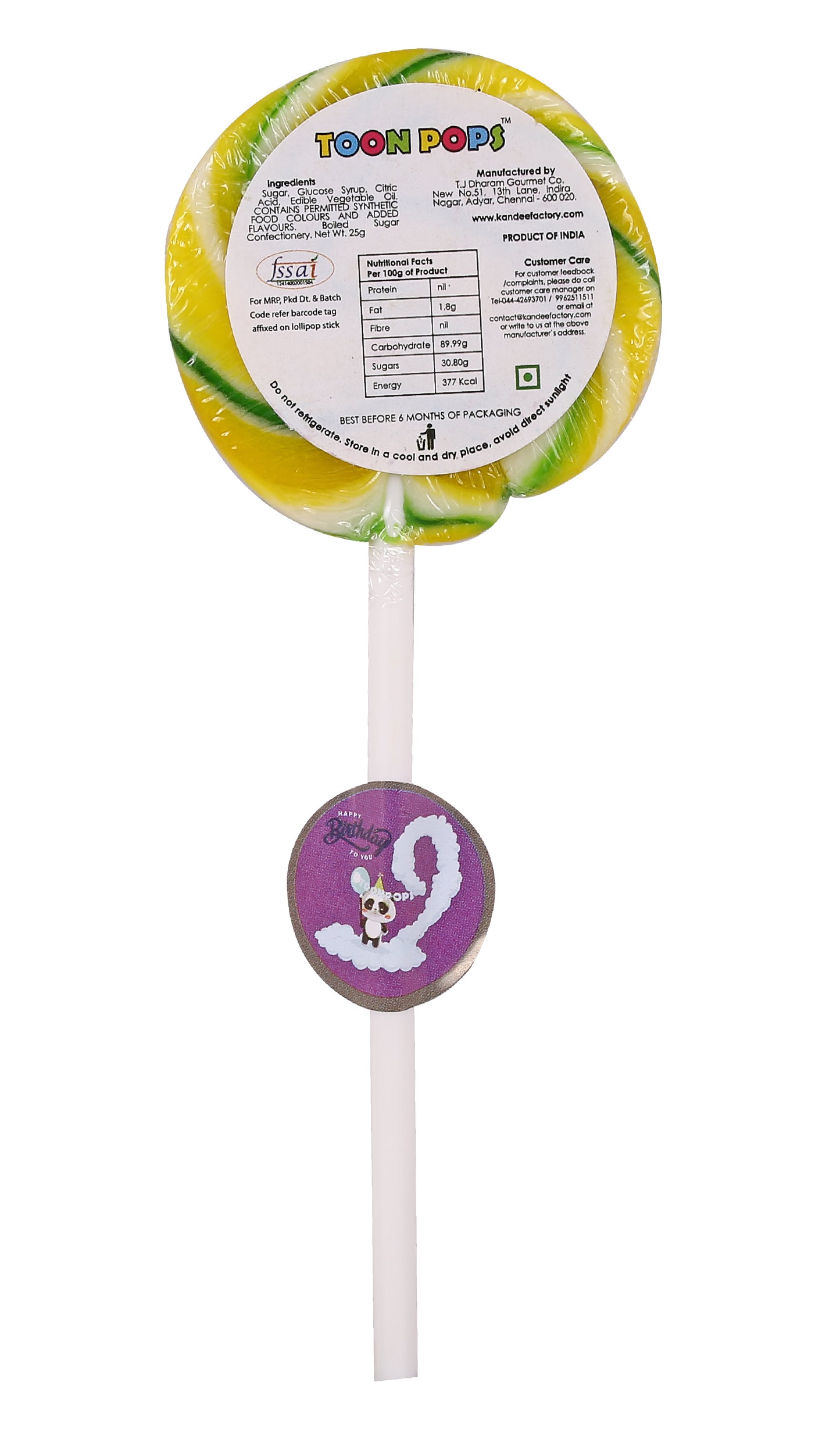 9th Birthday Pack | Cartoon Lollipops | Pack  of 60 | Toonpops
