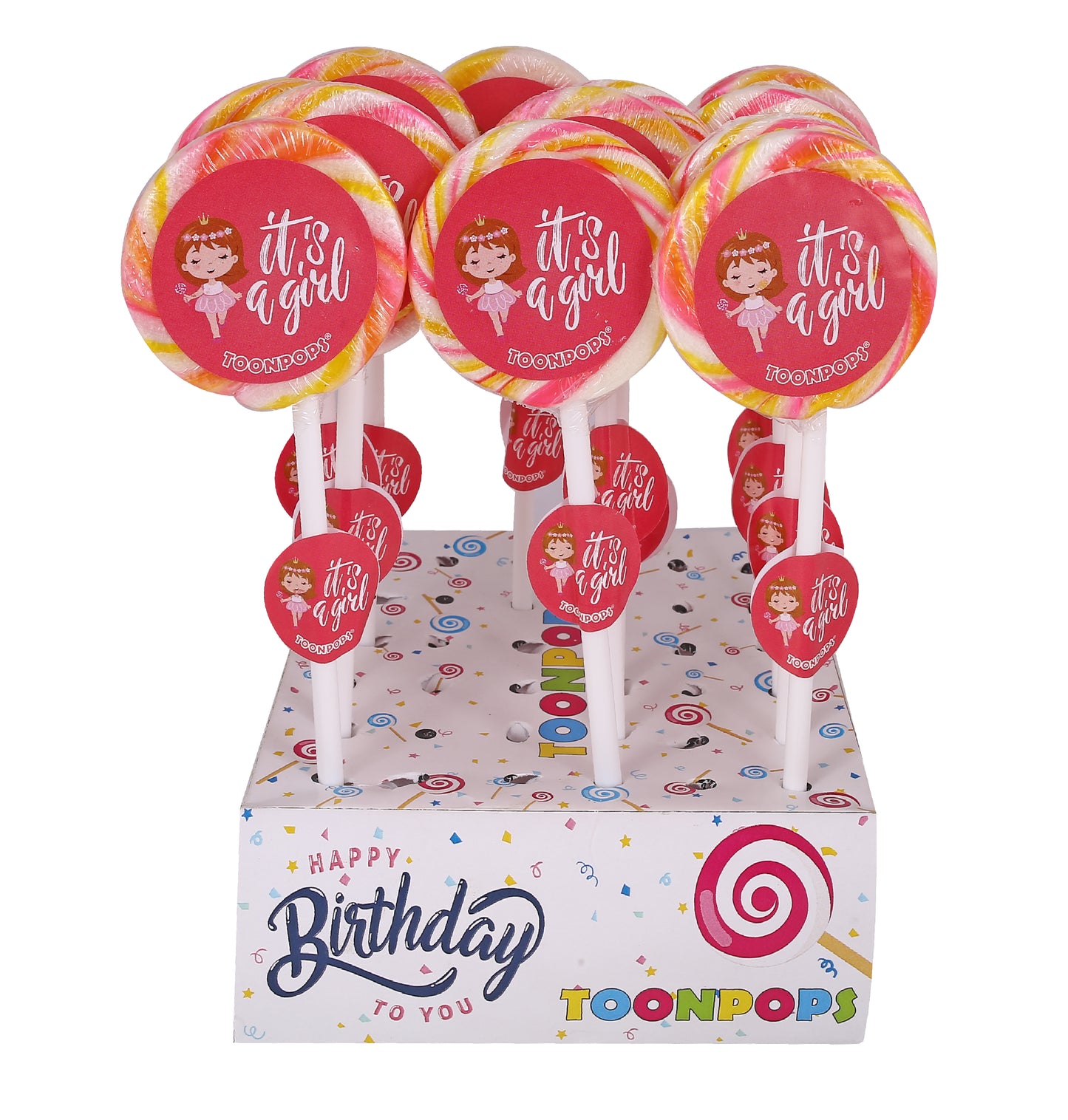 It's a Girl Pack | Cartoon Lollipops | Pack  of 60 | Toonpops