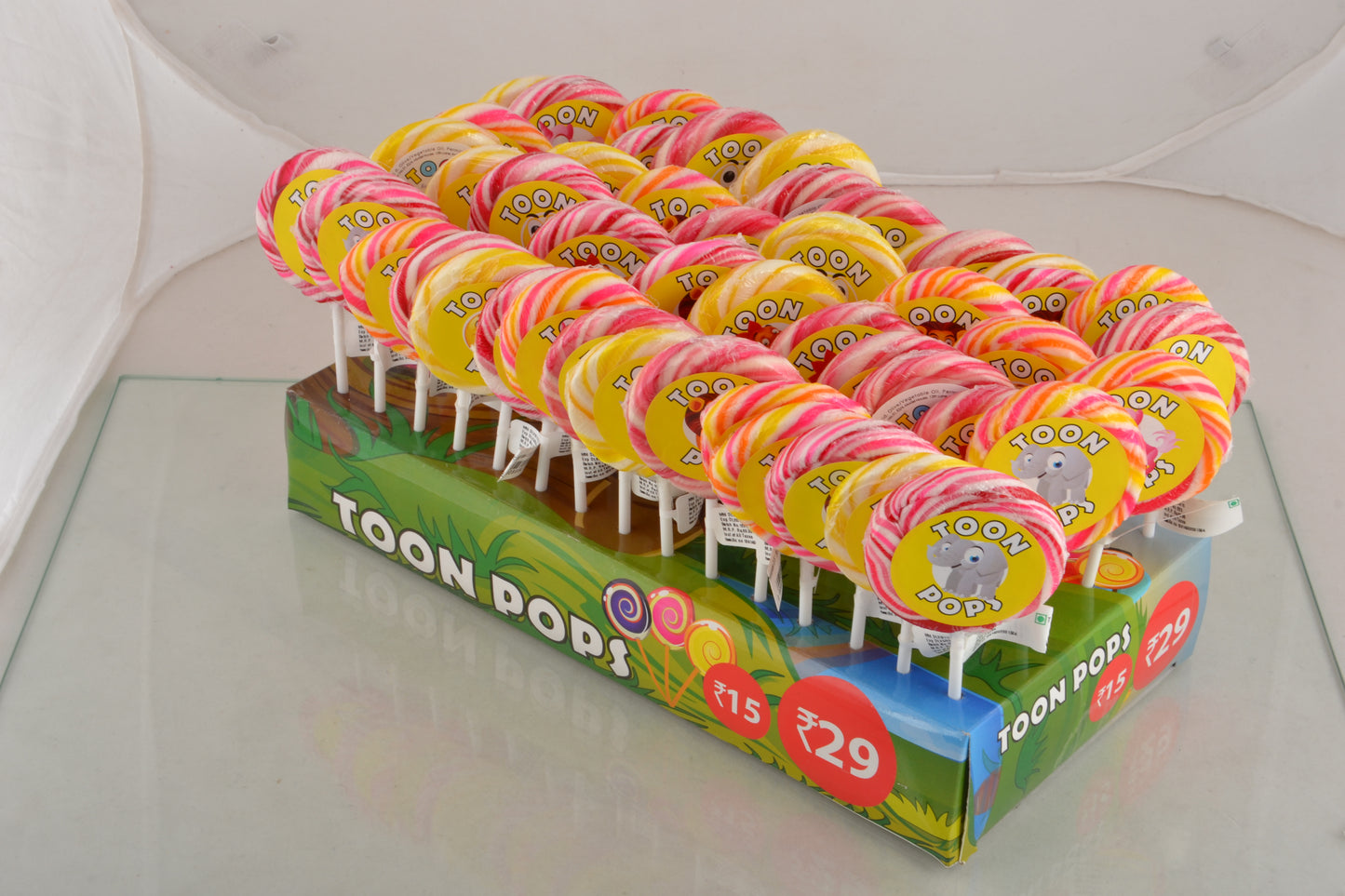 Assorted Fruit | Cartoon Lollipops | Pack  of 60 | Toonpops
