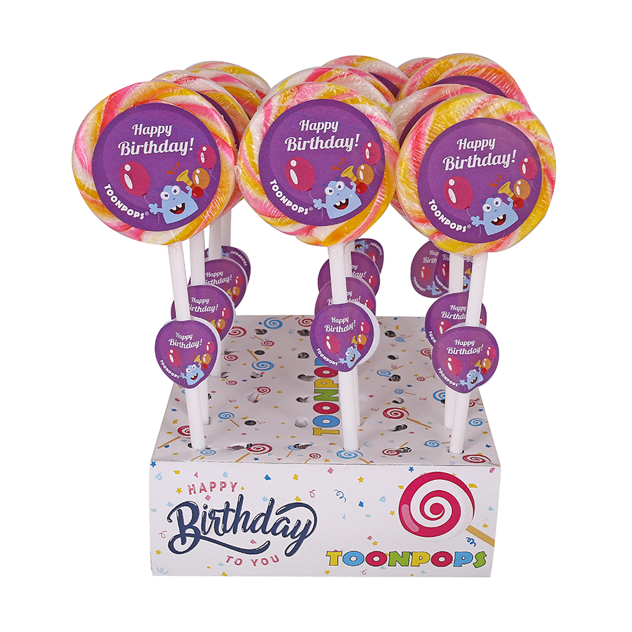 Happy Birthday Pack | Cartoon Lollipops | Pack  of 60 | Toonpops