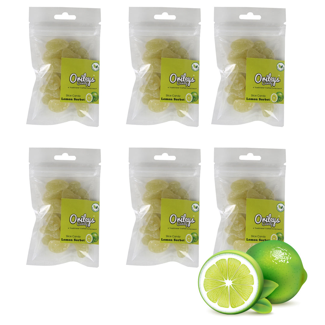 Lemon Sorbet | Pack of 6 | Hard Candy | Orileys